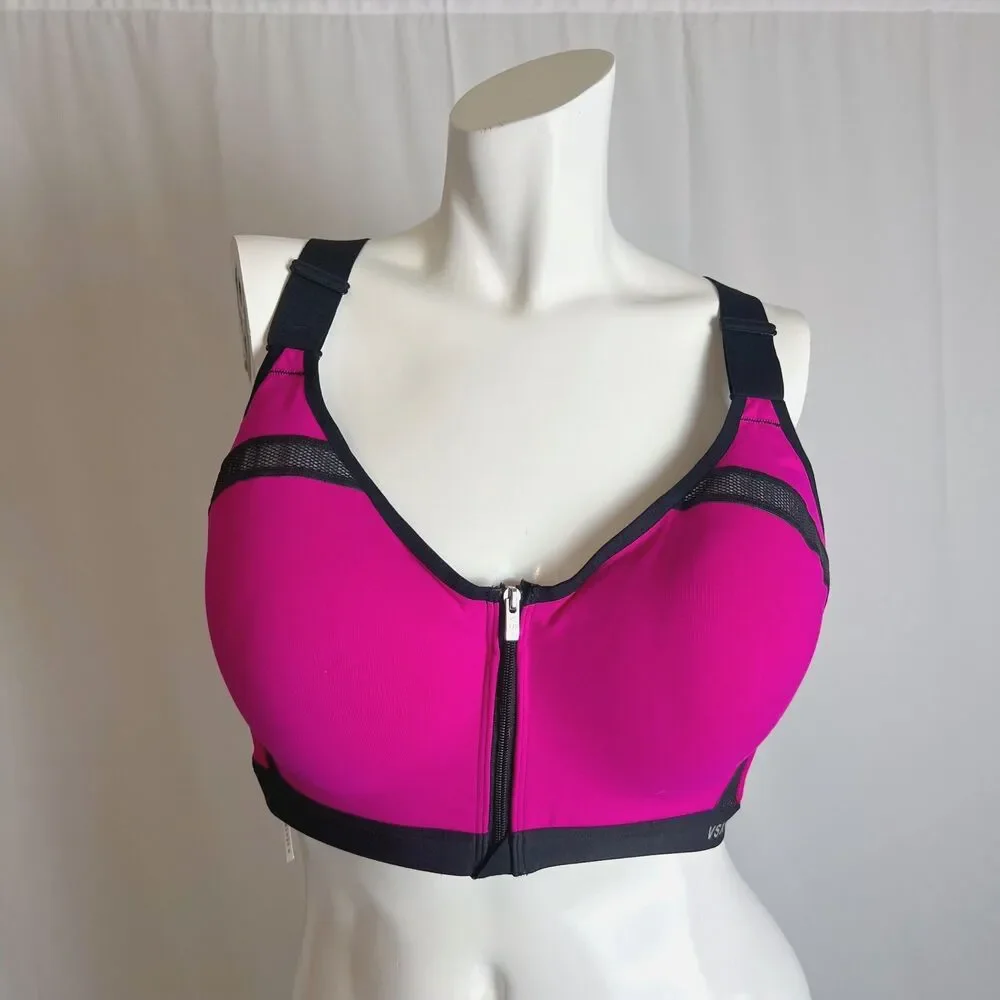 VSX Sport Victoria's Secret Fuscia Sports Bra Zip Up 38DD